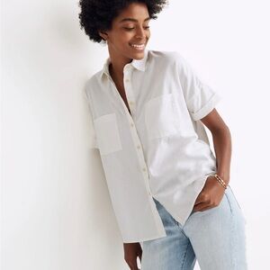 Madewell White Cotton Courier Shirt